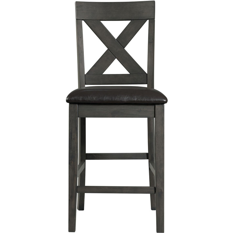  Elements International Alex Counter Side Chair W/Black PU Grey IMAGE 2