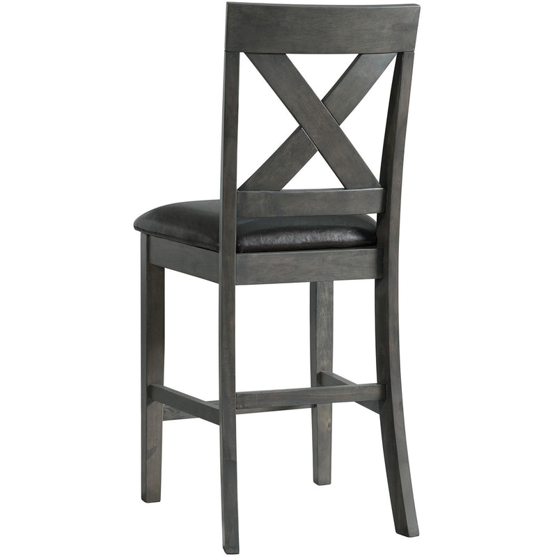  Elements International Alex Counter Side Chair W/Black PU Grey IMAGE 3