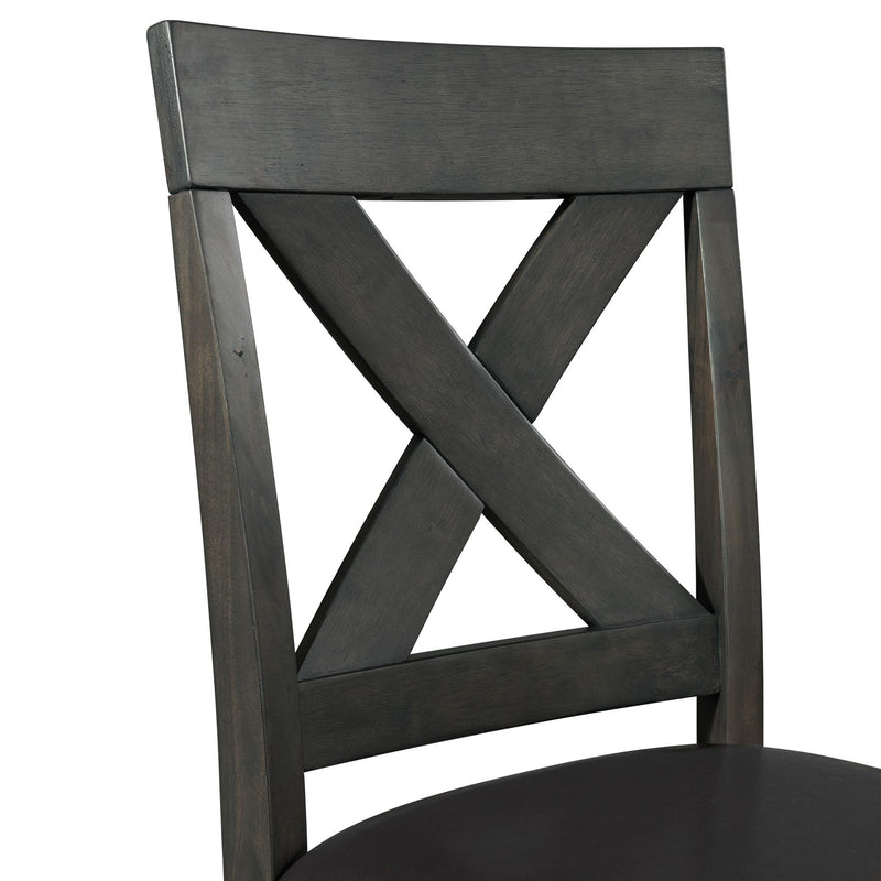  Elements International Alex Counter Side Chair W/Black PU Grey IMAGE 6