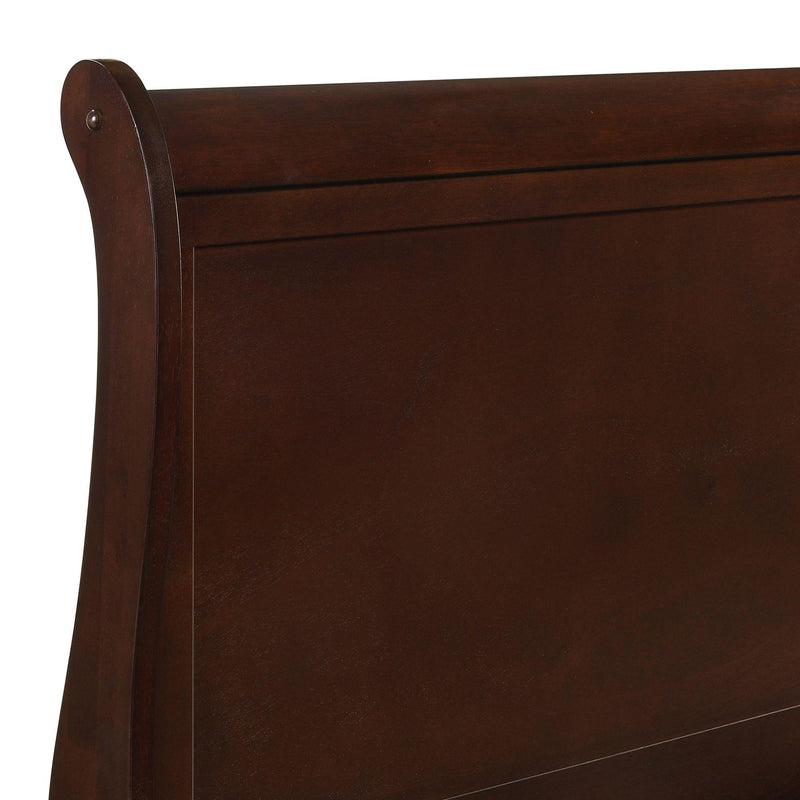  Elements International Louis Philippe King Panel Bed in Cherry IMAGE 4