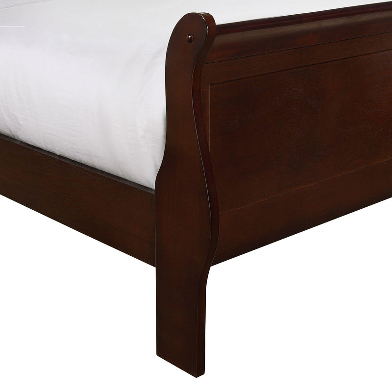  Elements International Louis Philippe King Panel Bed in Cherry IMAGE 5