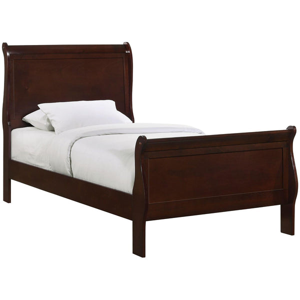  Elements International Louis Philippe Twin Panel Bed in Cherry IMAGE 1