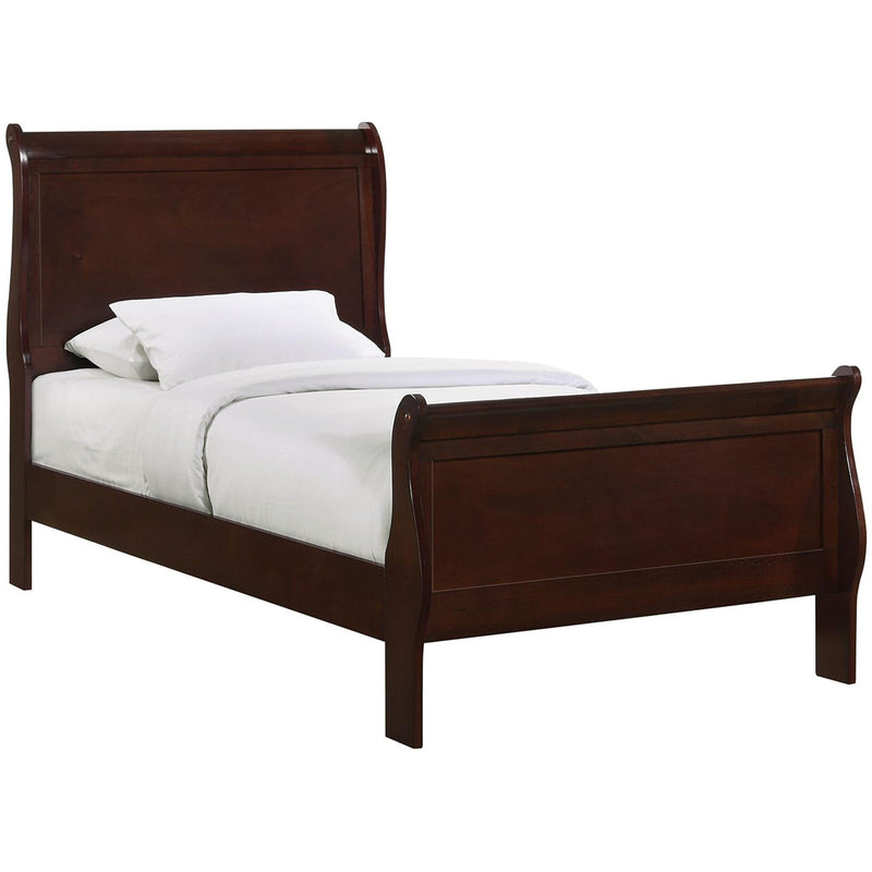  Elements International Louis Philippe Twin Panel Bed in Cherry IMAGE 1