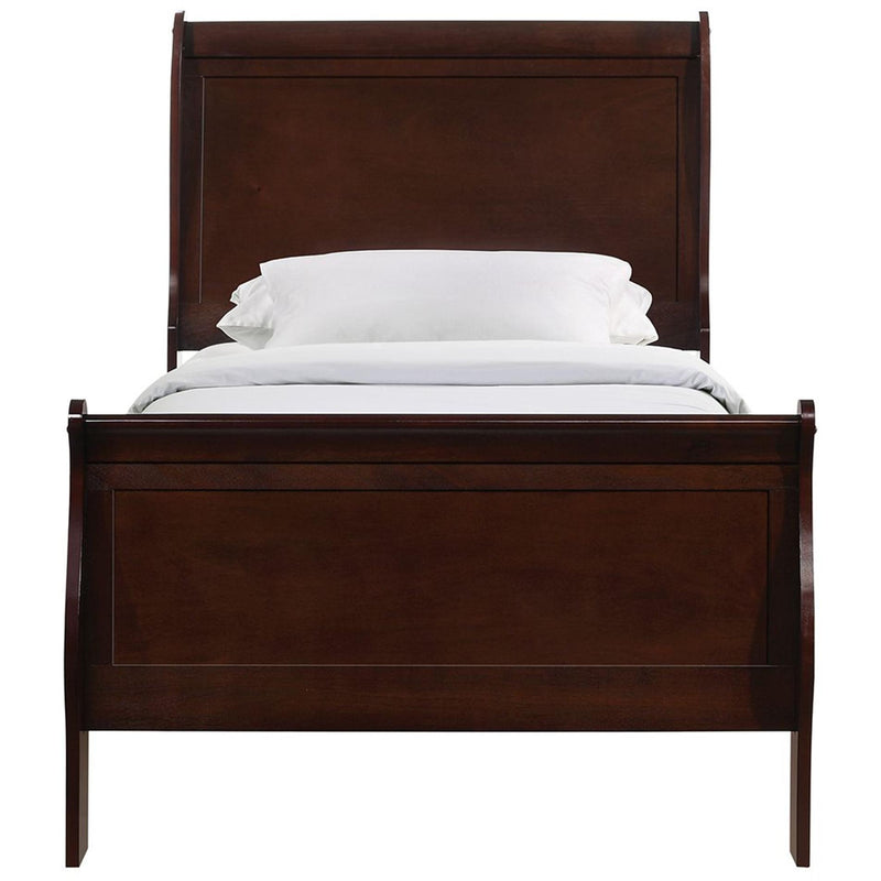  Elements International Louis Philippe Twin Panel Bed in Cherry IMAGE 2