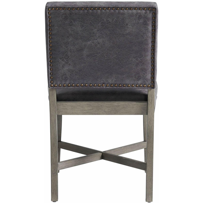  Elements International Collins Dining Side Chair W/ Stretcher in Grey IMAGE 4