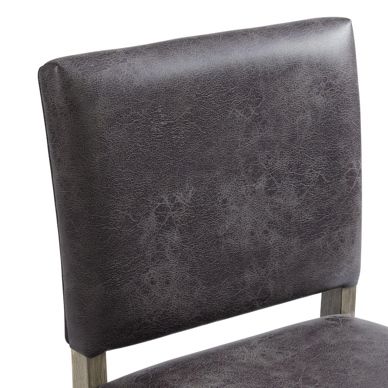  Elements International Collins Dining Side Chair W/ Stretcher in Grey IMAGE 5