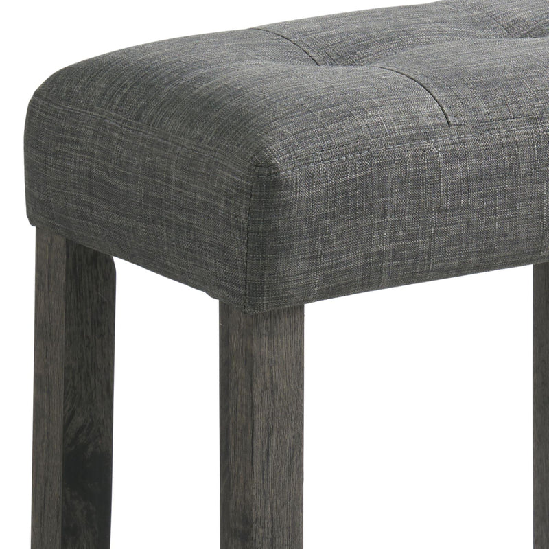  Elements International Oak Lawn Charcoal Grey Bar Table Single Pack (Table + 3 Grey Fabric Stools) IMAGE 10