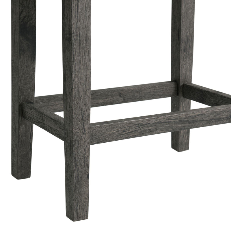  Elements International Oak Lawn Charcoal Grey Bar Table Single Pack (Table + 3 Grey Fabric Stools) IMAGE 11