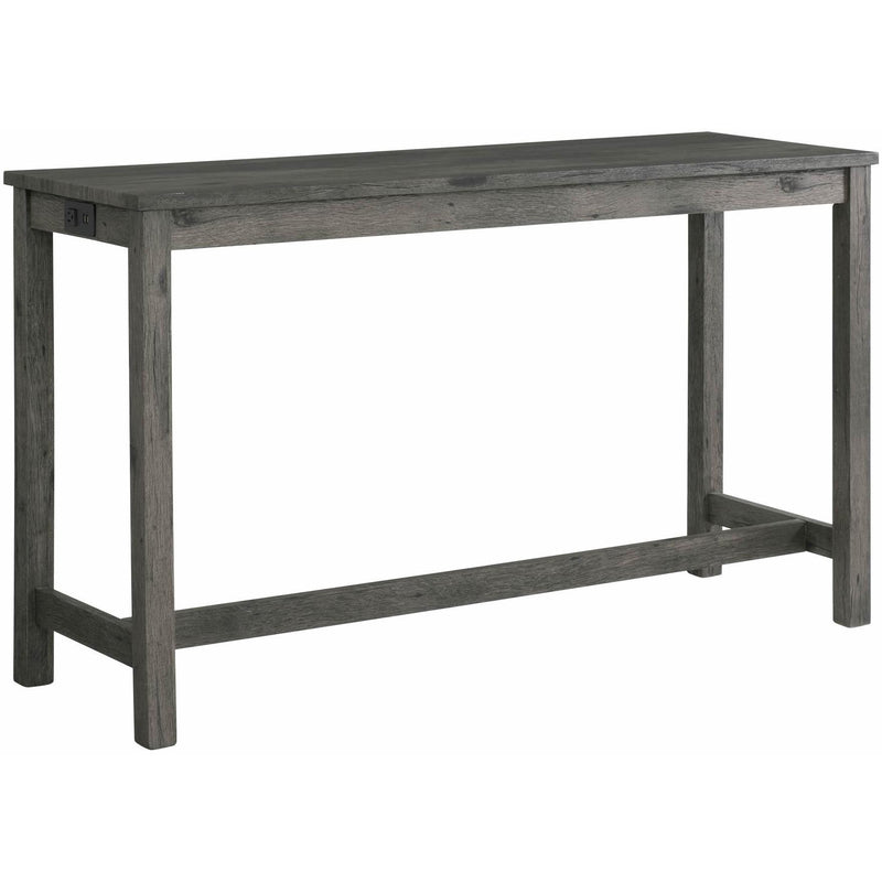  Elements International Oak Lawn Charcoal Grey Bar Table Single Pack (Table + 3 Grey Fabric Stools) IMAGE 3