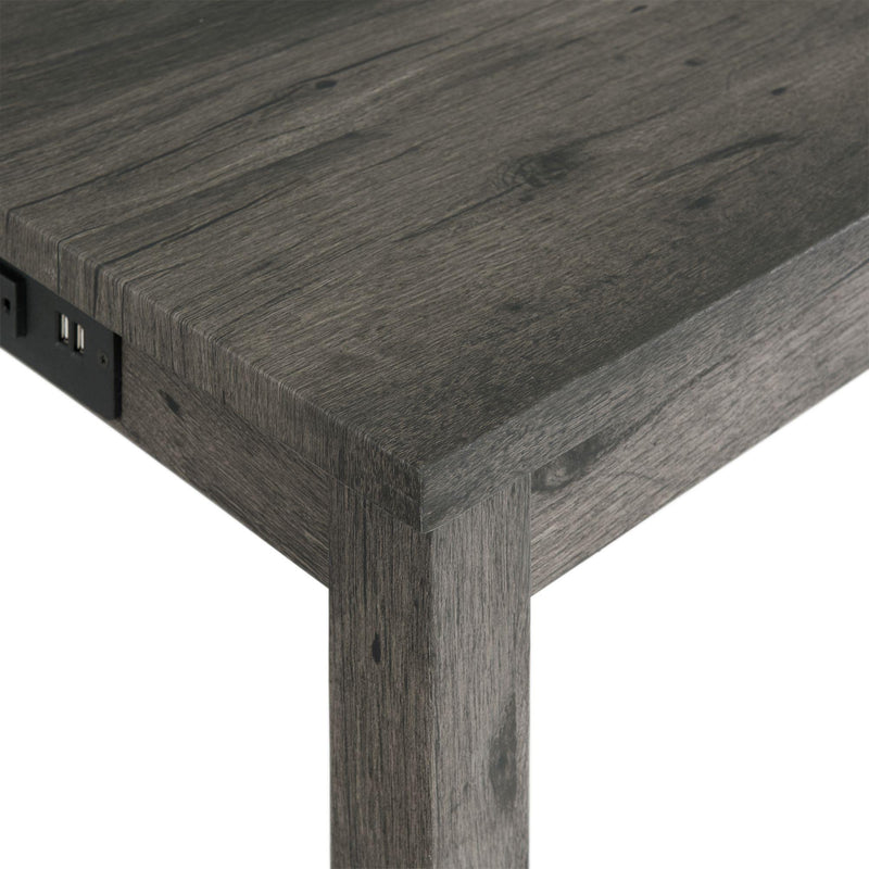  Elements International Oak Lawn Charcoal Grey Bar Table Single Pack (Table + 3 Grey Fabric Stools) IMAGE 6