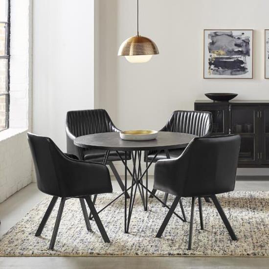 Coaster Furniture Everyday Dining 193372BLK Swivel Arm Chair IMAGE 2