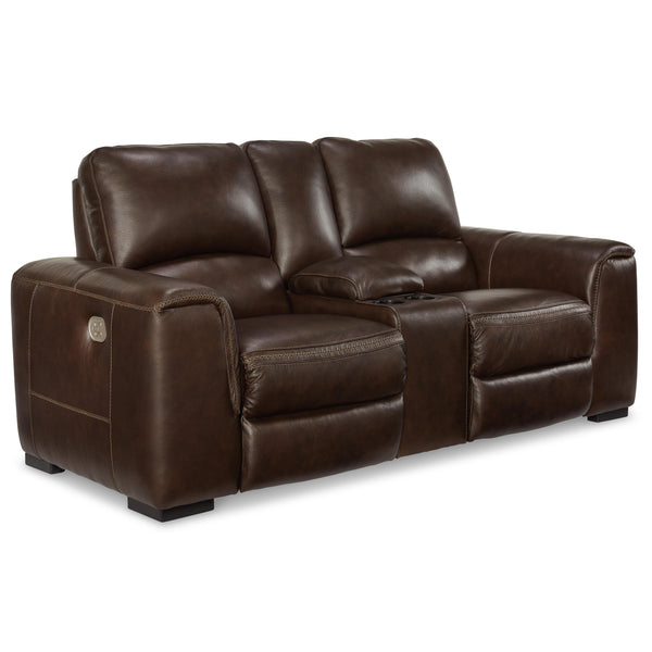  Signature Design by Ashley Alessandro U2550218 Power Reclining Loveseat with Console and Adjustable Headrest IMAGE 1