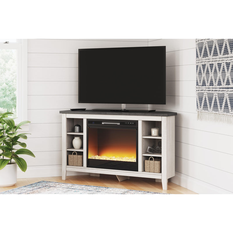 Signature Design by Ashley Dorrinson W287W5 Corner TV Stand with Electric Fireplace IMAGE 3
