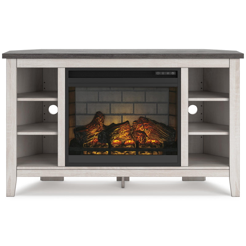 Signature Design by Ashley Dorrinson W287W6 Corner TV Stand with Electric Fireplace IMAGE 2
