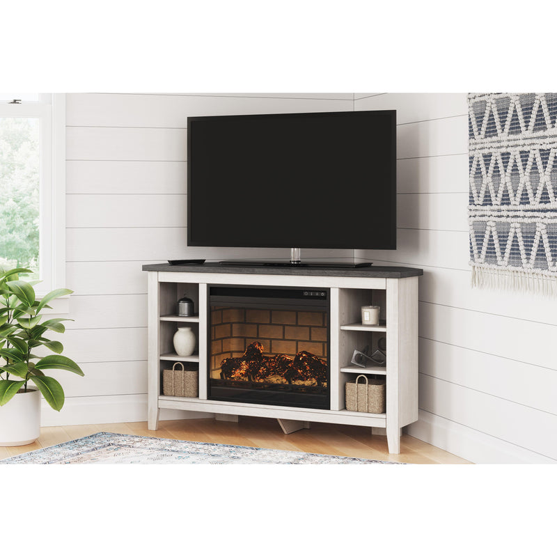 Signature Design by Ashley Dorrinson W287W6 Corner TV Stand with Electric Fireplace IMAGE 3
