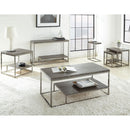  Steve Silver Furniture Lucia LU150CE Chairside End Table - Gray/Black Nickle IMAGE 2