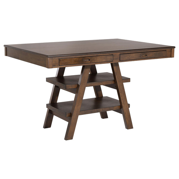 Coaster Furniture Dewey 115208 2-drawer Counter Height Table with Open Shelves IMAGE 1