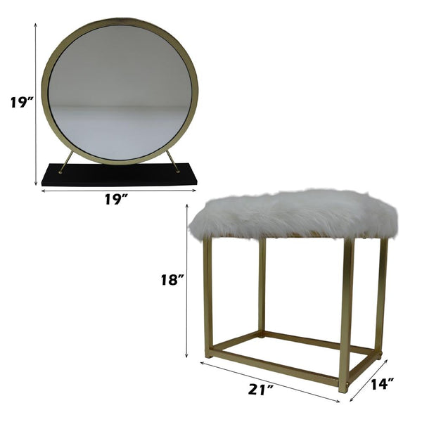 Acme Furniture Adao AC00931 Vanity Mirror & Stool IMAGE 1