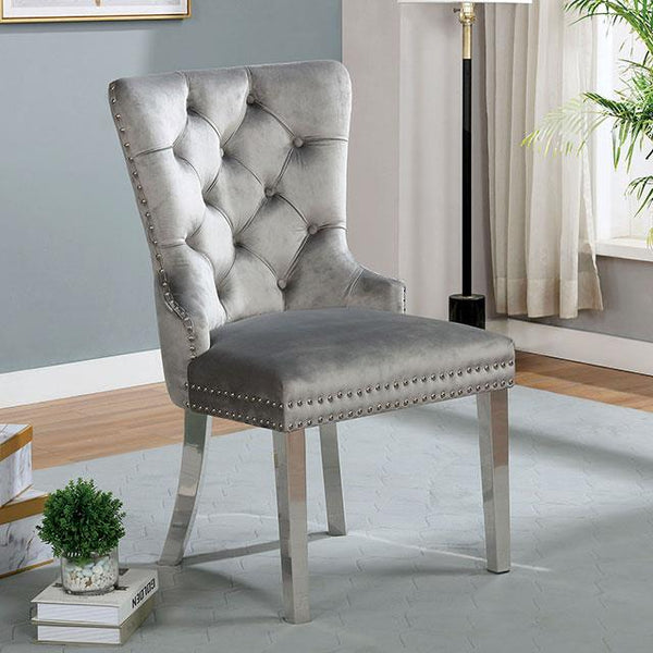 Furniture of America Jewett CM-AC261GY-2PK Wingback Chair (2/CTN) IMAGE 1