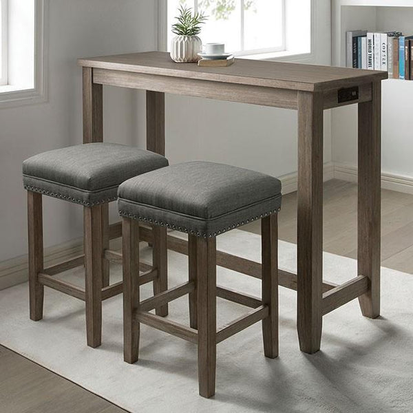 Furniture of America Caerleon CM3474GY-PT-3PK 3 Pc. Counter Ht. Dining Set IMAGE 1