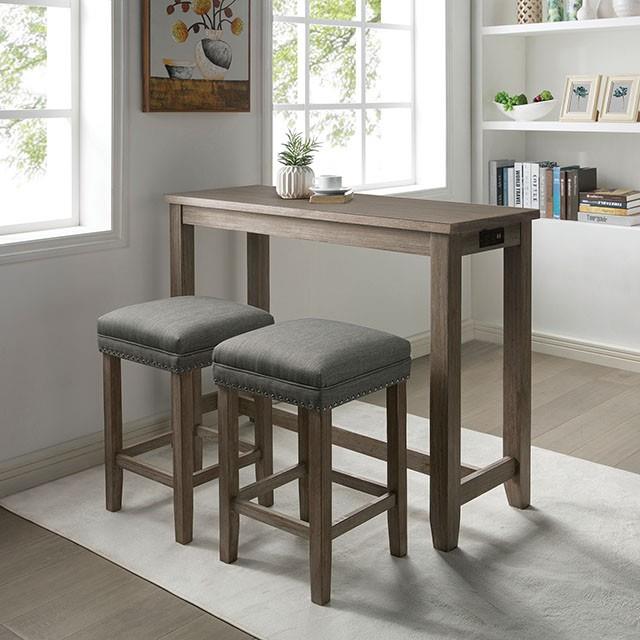 Furniture of America Caerleon CM3474GY-PT-3PK 3 Pc. Counter Ht. Dining Set IMAGE 2