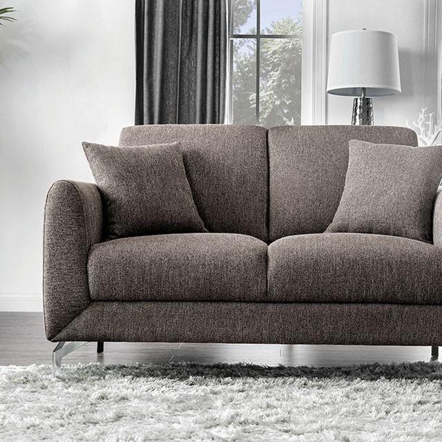  Furniture of America Lauritz Stationary Fabric Loveseat CM6088BR-LV-VN IMAGE 1