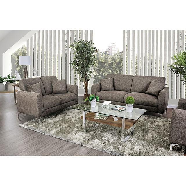  Furniture of America Lauritz Stationary Fabric Loveseat CM6088BR-LV-VN IMAGE 2