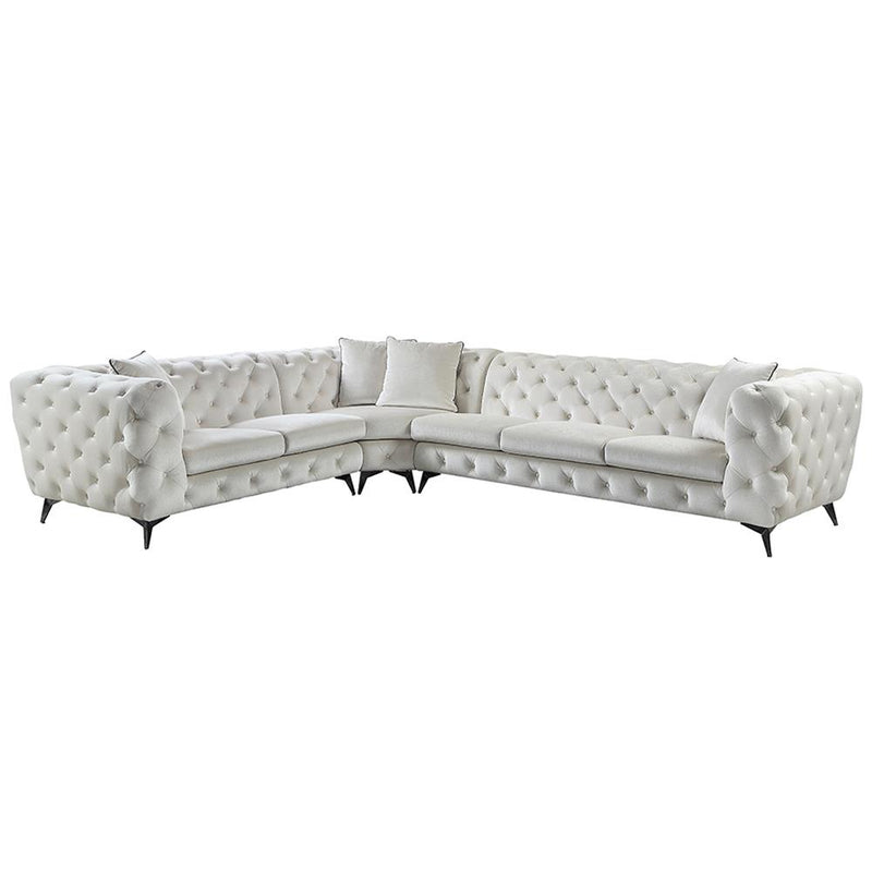 Acme Furniture Atronia LV01160 Sectional Sofa with 4 Pillows IMAGE 3
