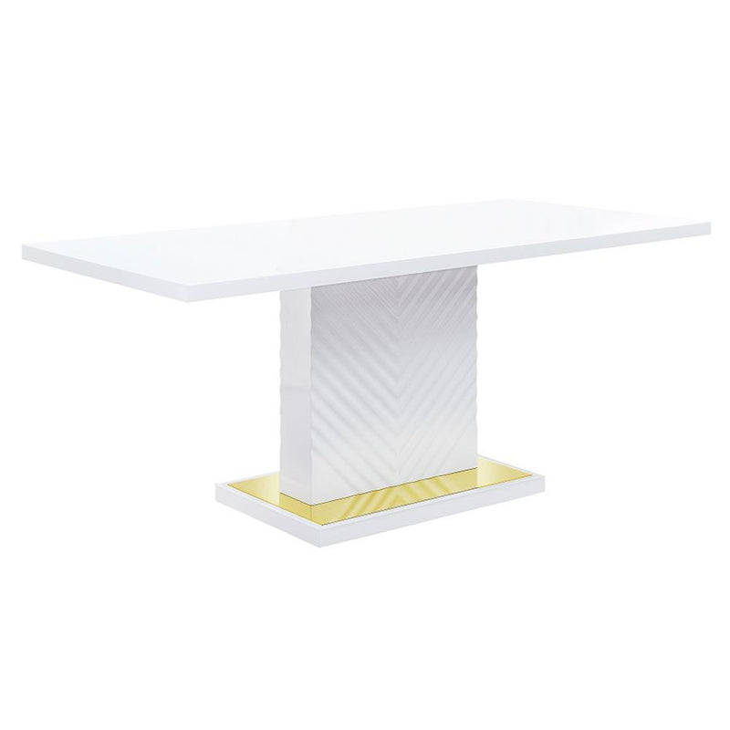 Acme Furniture Gaines DN01258 Dining Table with Pedestal Base IMAGE 2