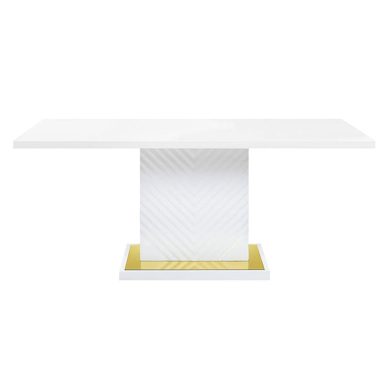 Acme Furniture Gaines DN01258 Dining Table with Pedestal Base IMAGE 3