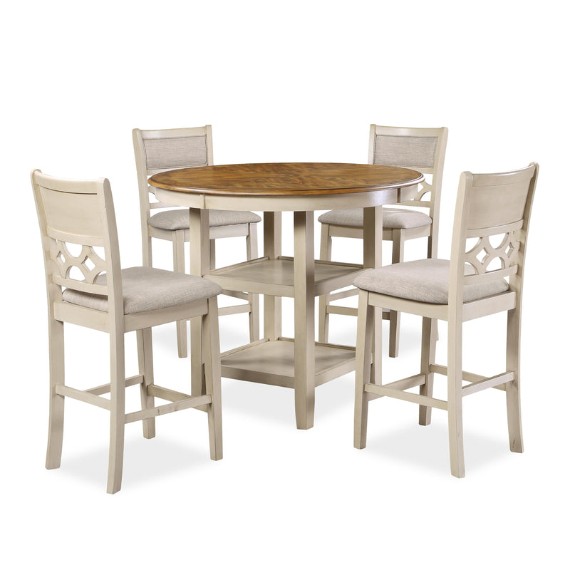 New Classic Furniture Mitchell D1763-52S-BSQ 5 pc Counter Height Dinette - Two Tone Bisque/Brown IMAGE 2