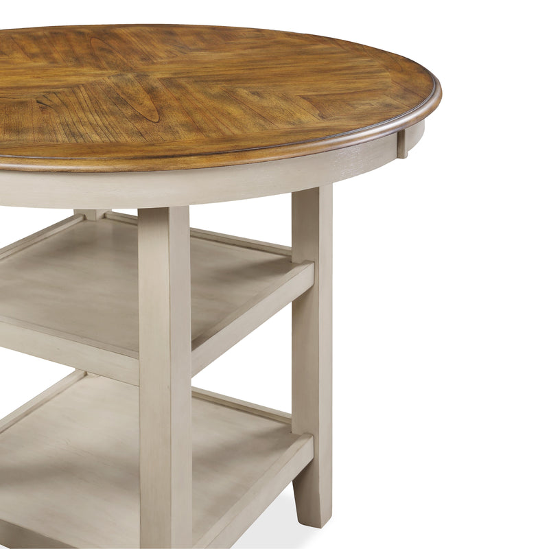 New Classic Furniture Mitchell D1763-52S-BSQ 5 pc Counter Height Dinette - Two Tone Bisque/Brown IMAGE 4