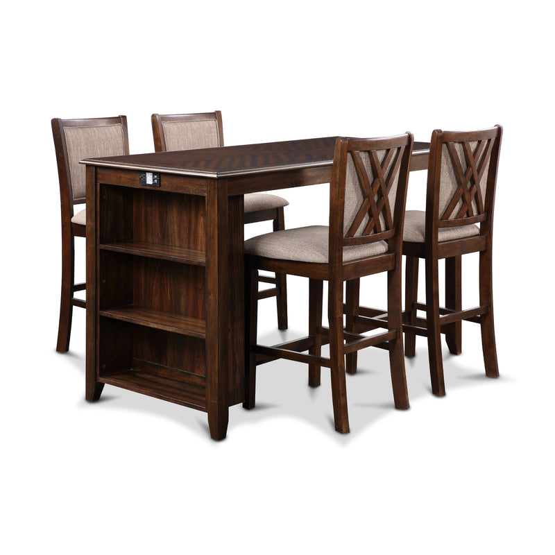 New Classic Furniture Amy D3651-60CS-CHY 5 pc Counter Height Dinette - Cherry IMAGE 1