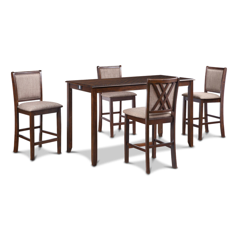New Classic Furniture Amy D3651-60CS-CHY 5 pc Counter Height Dinette - Cherry IMAGE 2