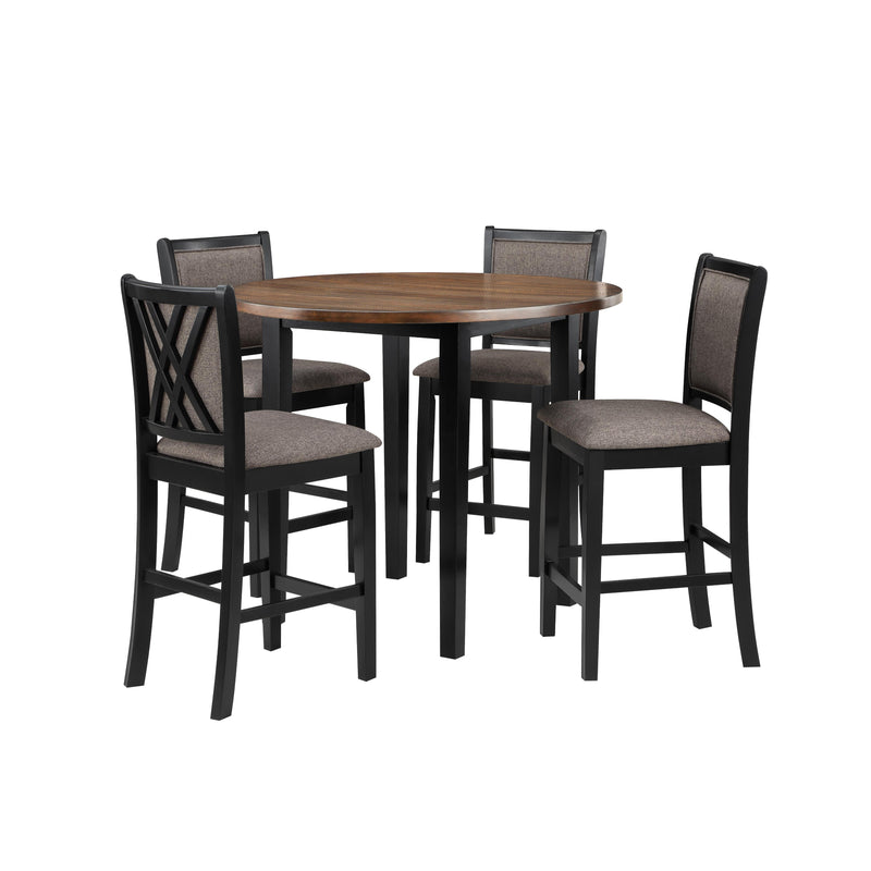 New Classic Furniture Potomac D4832B-42S-CTR 5 pc Counter Height Dinette - Brown/Black IMAGE 1