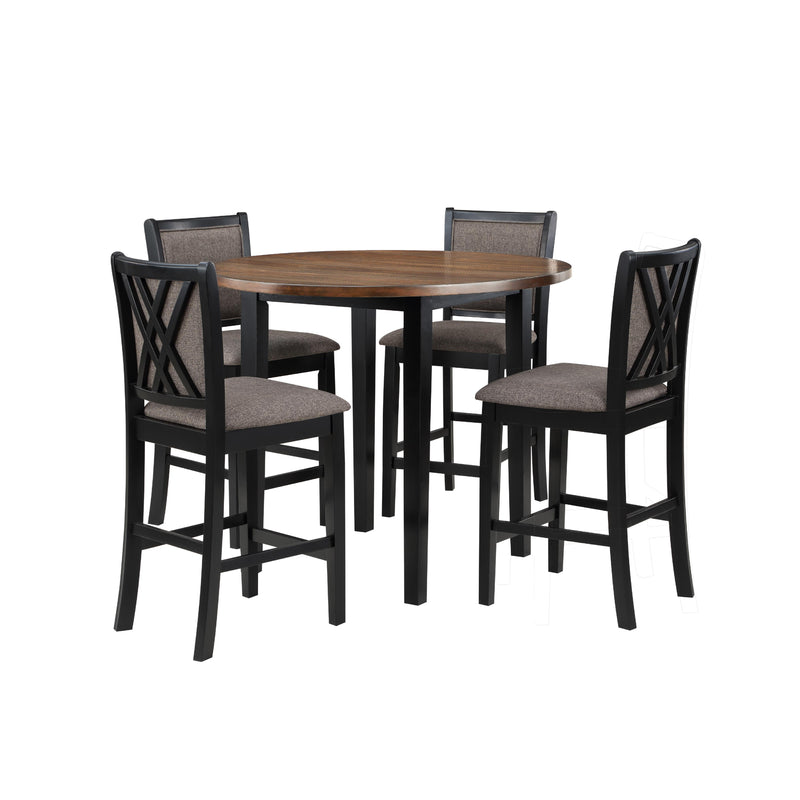 New Classic Furniture Potomac D4832B-42S-CTR 5 pc Counter Height Dinette - Brown/Black IMAGE 2