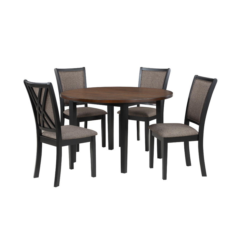 New Classic Furniture Potomac D4832B-48S-RND 5 pc Counter Height Dinette - Brown/Black IMAGE 1