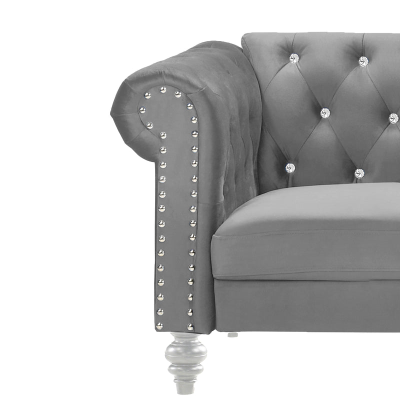 New Classic Furniture Emma Crystal UKD13-10-GRYC Chair - Grey IMAGE 4