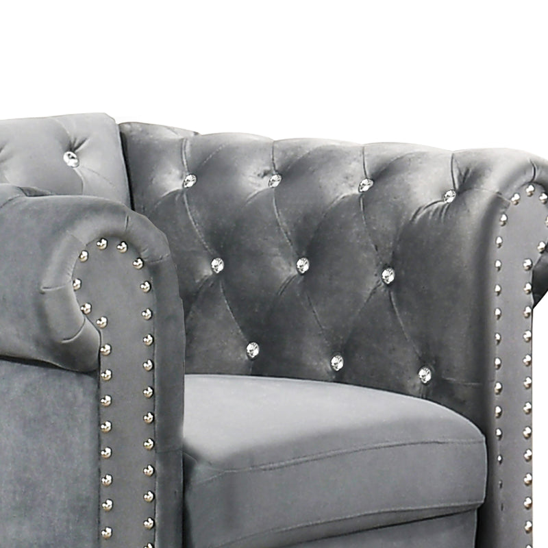 New Classic Furniture Emma Crystal UKD13-10-GRYC Chair - Grey IMAGE 5