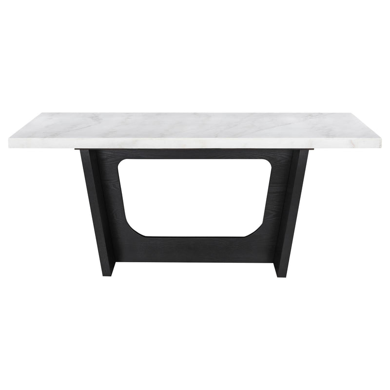 Coaster Furniture Osborne 115511 Trestle Base Marble Top Dining Table - Espresso/White IMAGE 2