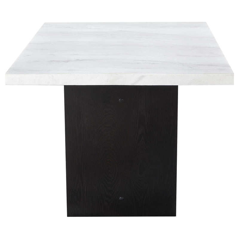 Coaster Furniture Osborne 115511 Trestle Base Marble Top Dining Table - Espresso/White IMAGE 3