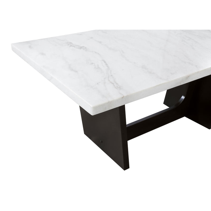 Coaster Furniture Osborne 115511 Trestle Base Marble Top Dining Table - Espresso/White IMAGE 5