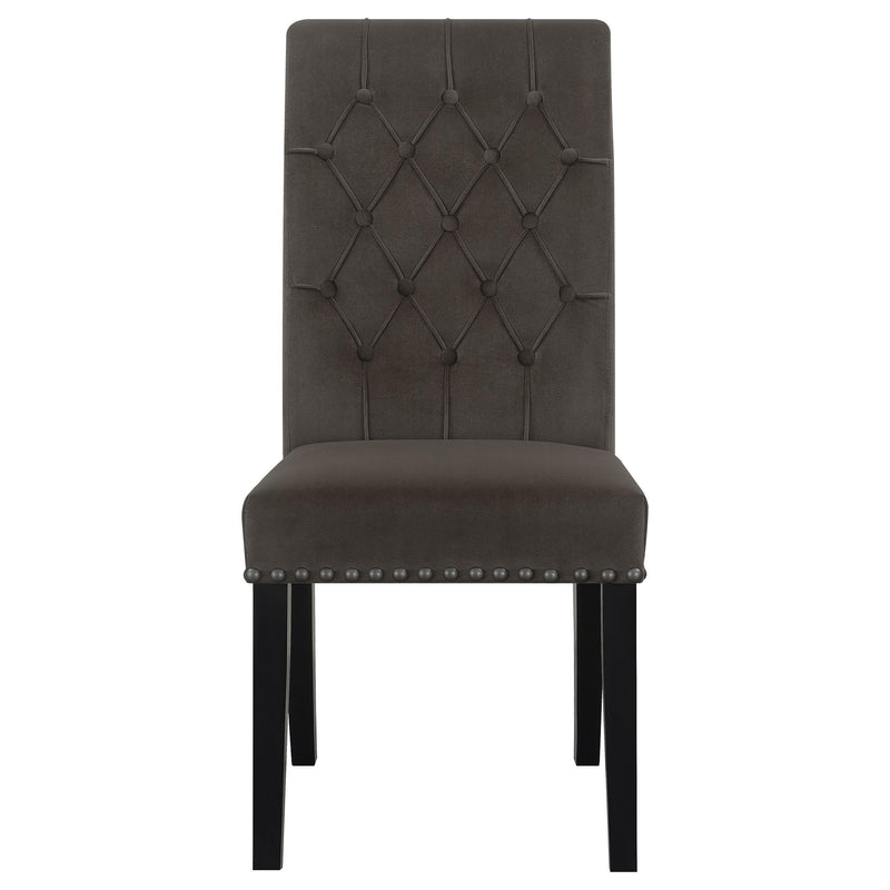 Coaster Furniture Alana 115172 Upholstered Tufted Side Chairs with Nailhead Trim - Brown IMAGE 2