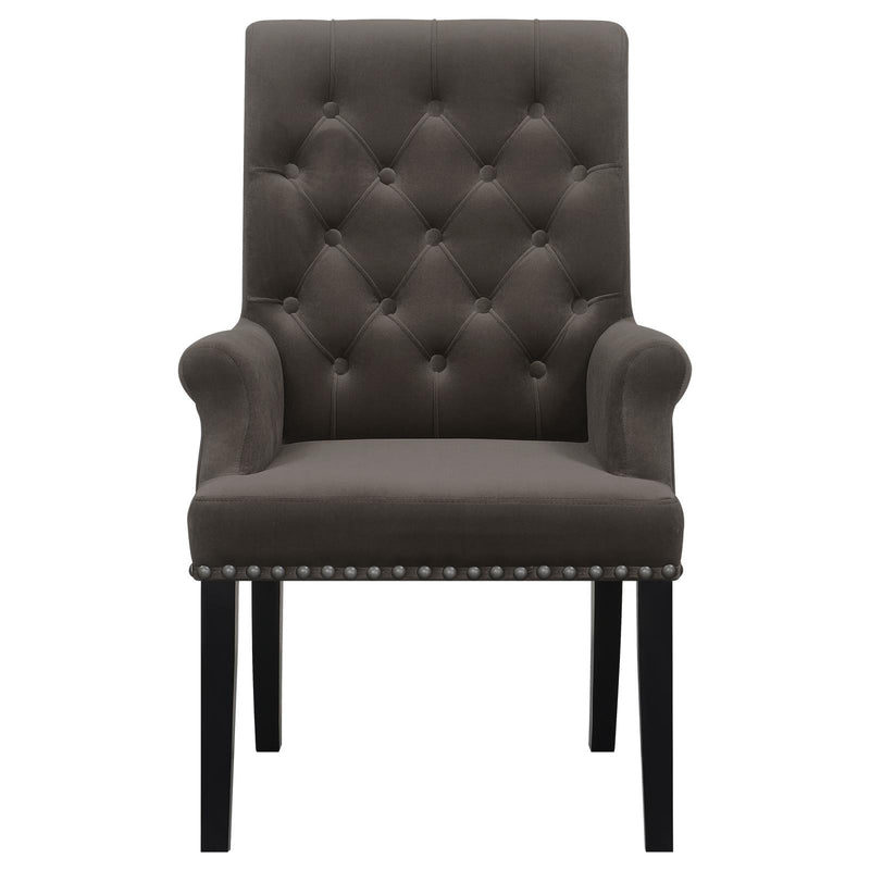 Coaster Furniture Alana 115173 Upholstered Tufted Arm Chair with Nailhead Trim - Brown IMAGE 2
