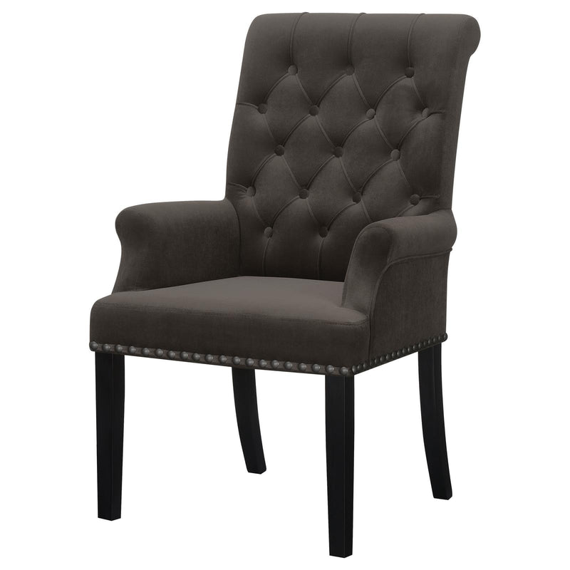 Coaster Furniture Alana 115173 Upholstered Tufted Arm Chair with Nailhead Trim - Brown IMAGE 3