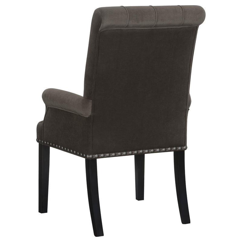Coaster Furniture Alana 115173 Upholstered Tufted Arm Chair with Nailhead Trim - Brown IMAGE 5