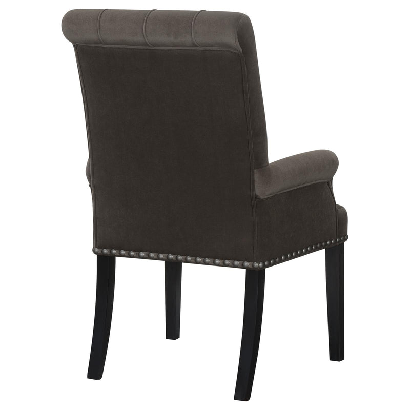 Coaster Furniture Alana 115173 Upholstered Tufted Arm Chair with Nailhead Trim - Brown IMAGE 6