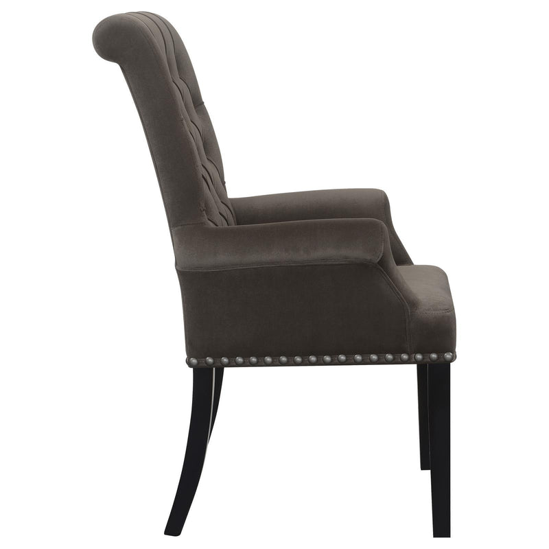 Coaster Furniture Alana 115173 Upholstered Tufted Arm Chair with Nailhead Trim - Brown IMAGE 7