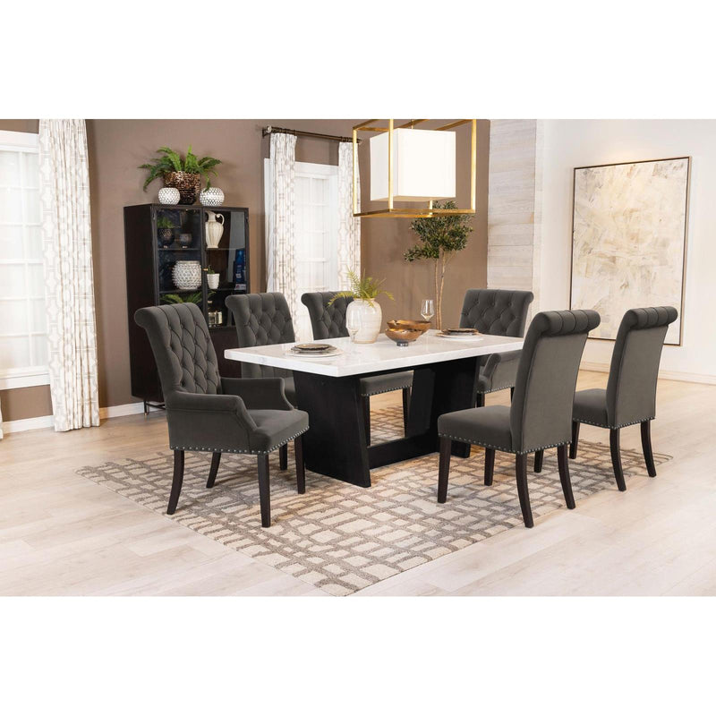 Coaster Furniture Alana 115173 Upholstered Tufted Arm Chair with Nailhead Trim - Brown IMAGE 9