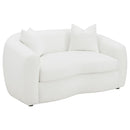 Coaster Furniture Isabella 509872 Upholstered Tight Back Loveseat - White IMAGE 1